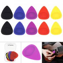 Púas para guitarra acústica, lote de 10 unidades, Multicolor, púas esmeriladas a prueba de deslizamiento para guitarra, tamaño variado con caja 2024 - compra barato