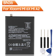 Xiao minibateria de telefone substituta bn36, para xiaomi 6x bn36, bateria recarregável de 3010mah 2024 - compre barato