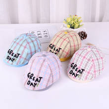 Children Cotton Beret Fashion Boys Sun Cap Autumn Spring Lattice Stripe Beret Hat 2024 - buy cheap