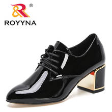 ROYYNA-zapatos de tacón con suela Matel para mujer, calzado de charol genuino, con cordones, profesional, 2021 2024 - compra barato