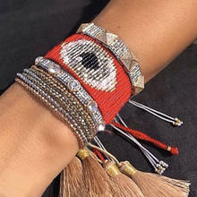 BLUESTAR 2021 Turkish Eye Bracelet MIYUKI Bracelets Fashion Women Pulseras Mujer Jewelry Handmade Copper Tassel 2024 - buy cheap