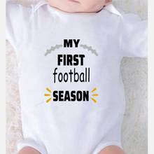 cotton long sleeve jumpsuit My First Football Season Print Bodysuit for Newborns Fall Clothes for Todder New Born Baby Items 2024 - buy cheap