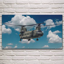 Pósteres de tela de avión de transporte militar de helicóptero chinook en la pared, imagen artística para el hogar, decoración para sala de estar, KM295 2024 - compra barato