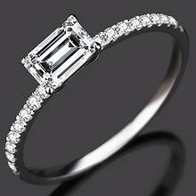 Anillo de oro blanco de 14 quilates para mujer, sortija de moissanita con diamantes de 1, 2, 3, 4 y 5 quilates, Esmeralda rectangular, para boda, fiesta, compromiso, aniversario 2024 - compra barato