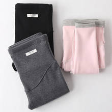 Calças leggings de veludo para mulheres grávidas, roupas quentes de maternidade grossas para outono e inverno 2024 - compre barato