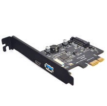 SuperSpeed USB 3.1 Type C + USB 3.0 PCI-Express Expansion Card Riser 15pin SATA Power Connector PCIE X1 Adapter ASM3142 Chipsets 2024 - buy cheap