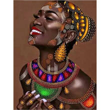 5d diy pintura diamante mulher africana fantasia broca completa quadrado decoração de casa strass imagem bordado 2024 - compre barato