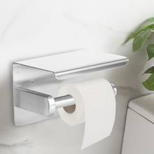 Bathroom Brushed Toilet Roll Paper Holder Stainless Steel Tissue Paper Towel Rack With Mobile Phone Holder Shelf 2024 - buy cheap