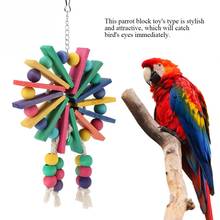 Animais de estimação papagaio mascar brinquedos de madeira pendurado gaiola brinquedos para papagaios pássaro engraçado pendurado em pé brinquedo de treinamento do animal de estimação pássaro acessórios 2024 - compre barato