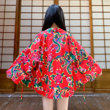 Nova praia solta flor cardigan asiático moda feminina harajuku japonês quimono cosplay estilo topos blusa roupas yukata 2021 2024 - compre barato