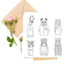 Sellos transparentes de animales de jirafa/Panda para DIY, sellos de silicona para hacer tarjetas de álbum de recortes, suministros de decoración divertidos 2024 - compra barato