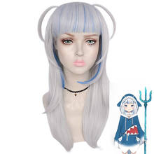 Hololive ENG Gawr Gura Shark Cosplay Wig Halloween Carnival Party Wigs Women Heat Resistant Synthetic Hair 2024 - buy cheap
