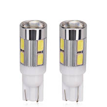 T10 W5W 168 194 10Smd Led Bulbs 5630 Auto Led Lamp 12V T10 Parking Reading Tail Cold White Car Light With Projector Lens 2024 - buy cheap