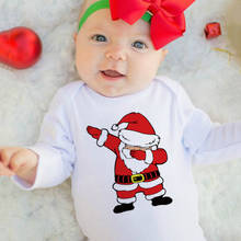 Newborn Baby Bodysuit Dabbing Santa Claus Pattern Print Infant Boy Girl Long Sleeve Jumpsuit Toddler Party Dress Playsuit 2024 - buy cheap