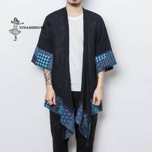 Japanese Kimono Cardigan Men Long Yukata Male Print Shirt Long Coat Asian Clothe Haori Samurai Costume Kimono Jacket Mens Kimono 2024 - buy cheap
