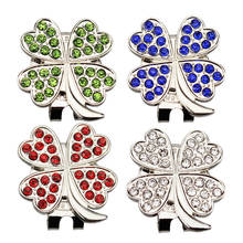 1pc New Beatiful Crystal Four leaf clover Golf Hat Clip Golf Ball Marker Wholesale 2024 - buy cheap