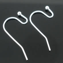 8Seasons Copper Ear Wire Hooks Earring Findings Silver Color Ball Clasps DIY Making Jewelry 21mm( 7/8") x 12mm( 4/8"),200 PCs 2024 - buy cheap