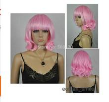 Pink Curly Short Women Girl Cosplay Wig + Hairnet NQ017 2024 - buy cheap