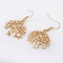 Tree of Life Women Earrings Jewelry Gold/Rose Gold/Silver Color Plant Crystal Drop Earrings For Girls Jewelry Drop Shipping 2024 - buy cheap