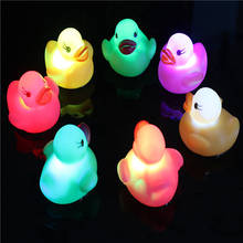 Cartoon Bath Toys Plastic Water Squeeze-Sounding Dabbling Toy Baby Glowing Duck Kids Light Up Floating Bathroom Swimming Games 2024 - buy cheap