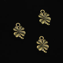125 pcs Antique Bronze Plated lucky irish four leaf clover Charms for Jewelry Making DIY Handmade 17mm 2024 - buy cheap