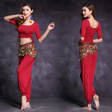 New arrival Women Belly Dance Training Clothing Modal Outfits Girls Costume Bellydance Class Wear Top and Pants Suit 2024 - buy cheap