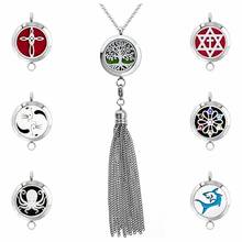 New Shark 25mm Diffuser Necklace Cross 316L Stainless Steel Essential Oil Perfume Lockets Pendant Necklace with Tassel 10pads 2024 - buy cheap