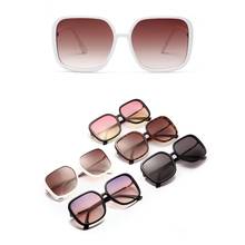Модные негабаритные Квадратные Солнцезащитные очки для женщин половинчатая металлическая рама градиентные солнцезащитные очки фирменный дизайн женские затемняющие очки 2024 - купить недорого