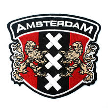 AMSTERDAM (tamaño: 9,0x8,3 cm), telas planchar bordadas para tela, parches de insignia de dibujos animados, accesorio personalizado para apliques de prendas 2024 - compra barato