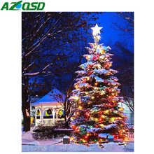 AZQSD-mosaico de diamantes 5d, punto de cruz, cuadro de árbol de Navidad, Kit de manualidades con diamantes de imitación 2024 - compra barato