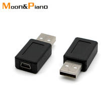 Conectores USB a Mini USB macho a hembra, adaptador USB 2,0, Cables de ordenador, forma ligera, Color negro 2024 - compra barato