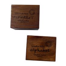 28 Pcs/set Wooden Box Vintage Multi Purpose Handwriting Lowercase&Uppercase Alphabet Letter Decoration Wood Rubber Stamps Set 2024 - buy cheap