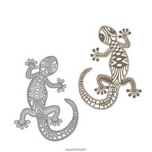 Gecko moldes de corte de metal, estêncil para scrapbooking diy, álbum, carimbo, cartão de papel, decoração em relevo, artesanato m3 21 atacado 2024 - compre barato