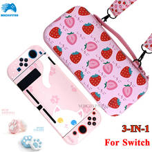 Bolsa de almacenamiento de fresas para Nintendo Switch, funda protectora de carcasa dura, accesorios de juego, 2021 2024 - compra barato