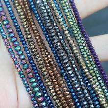 Very Shining Natural Hematite Faceted Rondelle loose beads 2x3/2x4mm ,For DIY Jewelry Making ! Necklace ,Bracelet 2024 - buy cheap