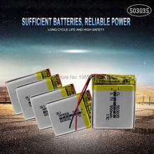 3.7V 500mAh 503035 lithium polymer lipo rechargeable battery for GPS MP4 DVD bluetooth headphone speaker Navigation phone 2024 - buy cheap