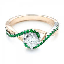 Anéis de noivado para mulheres, anéis de zircônia com cristal verde, moda para mulheres, joias de festa, acessórios para as mãos, tamanho 5-12 2024 - compre barato