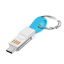 3 in 1 Mini Keychain USB Cable Micro USB Type C USB C For iPhone Xs X iPod Charger Data Sync Fast Charging Cable Cord 2024 - buy cheap