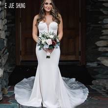 E JUE SHUNG Wedding Dresses Sweetheart Mermaid Wedding Gowns With Appliques Backless Bridal Gowns vestido de noiva Custom Made 2024 - buy cheap