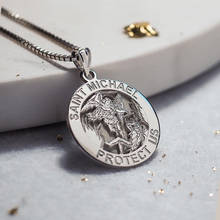 Christian Angel Saint Michael Protect Us Necklace Amulet Coin Pendant Necklaces For Women Men Vintage Jewelry 2024 - buy cheap