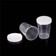 10Pcs/lot White 50ml Lid Indexing Clear Container Tub Clear PP Liquid Measuring Cups Plastic Graduaeted Laboratory Test Cylinder 2024 - buy cheap