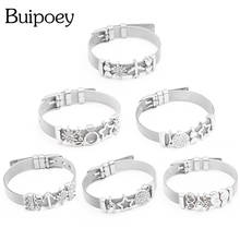 Buipoey Hot Sale Fashion Jewelry Silver Color Mesh Bracelet Set With Queens Charms Bracelet Bangle For Women Mother Gift 2024 - buy cheap