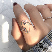 Anillo de dedo con cara humana para mujer, joyería Punk Vintage para fiesta, estilo bohemio, para regalo, novedad de 2020 2024 - compra barato