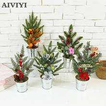 Tin Pot Christmas Bonsai Simulation Flower Creative Indoor Decoration Simulation Plant Christmas Decorations for Home Diy Tree 2024 - buy cheap