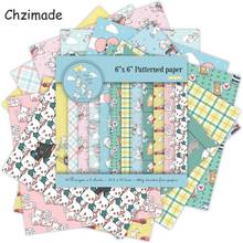 Chzimade 12 folhas de papel de scrapbooking, animais fofos, 15.2x15.2cm para fazer cartões, artesanato de papel de fundo diy 2024 - compre barato