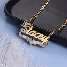 Custom Name Necklace Personalized Double Gold Necklace Silver Necklace Two-Color Gold Plated Nameplate Necklace For Women 2024 - buy cheap