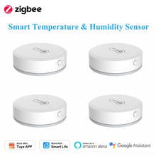 Sensor inteligente de humedad y temperatura ZigBee, Control remoto inalámbrico con la aplicación Tuya SmartLife, funciona con Hub Alexa y Google Home, 1/2/5/8 Uds. 2024 - compra barato