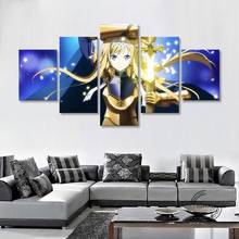 Sword Art Online Alicization Alice Zuberg, lienzo, cuadro de pared, póster, 5 paneles, impresiones, decoración del hogar para sala de estar 2024 - compra barato