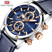 MINI FOCUS Casual Fashion Quartz Watch Men Waterproof Sport Leather Strap Chronograph Mens Watches Top Brand Luxury Wristwatch 2024 - buy cheap