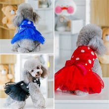 Miflame-vestido Floral con lazo para perro pequeño, ropa para mascota, vestido de princesa para perro, Schnauzer, Chihuahua, de encaje 2024 - compra barato